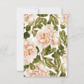 Cartons Réponse Élégant classique Mariage de fleurs d'aquarelle (Dos)