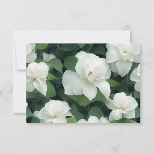 Cartons Réponse Élégant classique vert botanique blanc floral (Dos)