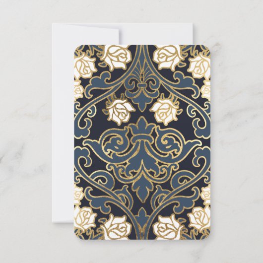 Cartons Réponse Élégant classique victorien détails Mariage (Dos)