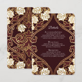 Cartons Réponse Élégant classique victorien détails Mariage (Devant / Derrière)