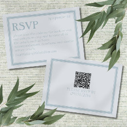 Cartons Réponse Elegant Coastal Blue Modern Wedding
