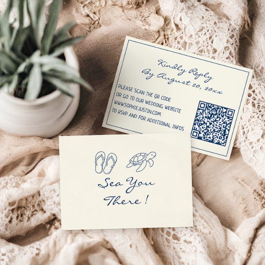 Cartons Réponse Élégant Code QR de Feuille Tropicale Bleue pour Ma