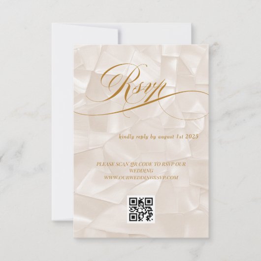 Cartons Réponse Élégant code QR de mariage en calligraphie minimal (Devant)