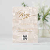 Cartons Réponse Élégant code QR de mariage en calligraphie minimal (Debout devant)