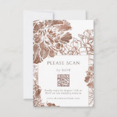 Cartons Réponse Élégant code QR du Mariage Brown Floral (Devant)