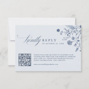 Cartons Réponse Élégant Code QR Floral Classique Vintage Vert Saug