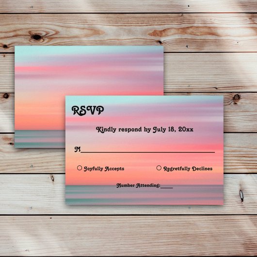 Cartons Réponse Elégant coucher de soleil romantique Blue Sky Beac