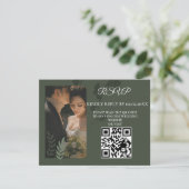 Cartons Réponse Elegant customizable olive green wedding (Debout devant)
