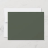 Cartons Réponse Elegant customizable olive green wedding (Dos)