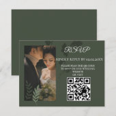 Cartons Réponse Elegant customizable olive green wedding (Devant / Derrière)