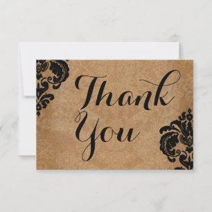 Cartons Réponse Élégant damas noir victorien