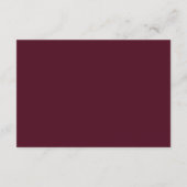 Cartons Réponse Elegant Deep Burgundy QR Code Classic Wedding (Dos)