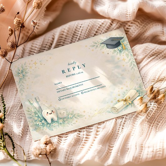 Cartons Réponse Elegant Dentist White Coat Graduation