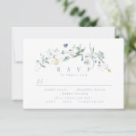 Cartons Réponse Elégant Dusty Blue Fleur sauvage Rustic Boho Maria<br><div class="desc">Elégant design fleur sauvage d'aquarelle délicate. Palettes pastel de jaune tendre, blanc cassé, vert sauge, bleu poussiéreux, verdure botanique, simple et romantique. Grande carte de mariage floral RSVP pour mariage moderne rustique, mariage de jardin de campagne, et mariage boho au printemps et en été. Voir toutes les pièces correspondantes dans...</div>