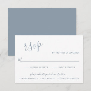 Cartons Réponse Elégant Dusty Blue Mariage moderne