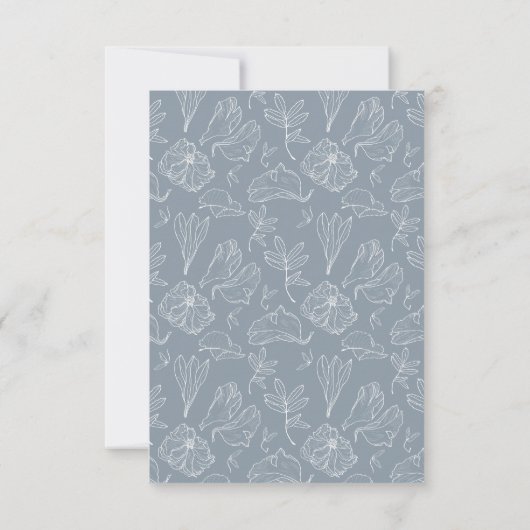 Cartons Réponse Elegant Dusty Blue Mariage QR Code S'il vous plaît (Dos)