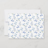 Cartons Réponse Elegant Dusty Blue Wildflower Wedding (Dos)