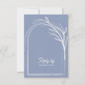 Cartons Réponse Elegant Dusty Blue With QR Code Wedding Reply By (Devant)