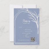Cartons Réponse Elegant Dusty Blue With QR Code Wedding Reply By (Dos)