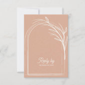 Cartons Réponse Elegant Dusty Rose With QR Code Wedding Reply By (Devant)