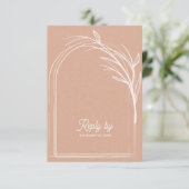 Cartons Réponse Elegant Dusty Rose With QR Code Wedding Reply By (Debout devant)