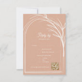 Cartons Réponse Elegant Dusty Rose With QR Code Wedding Reply By (Dos)