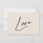 Cartons Réponse Élégant, Écriture À La Main Moderne Crème Simple (Dos)