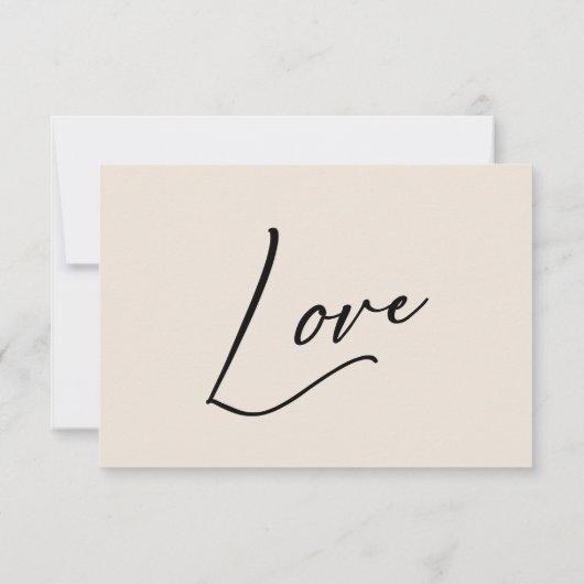 Cartons Réponse Élégant, Écriture À La Main Moderne Crème Simple (Dos)