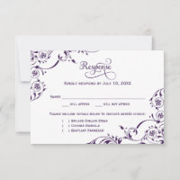 Élégant Eggplant Purple Scrolls Mariage