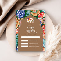 Élégant éléphant d'art folklorique indien beige po