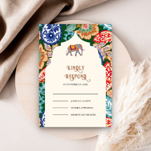 Cartons Réponse Élégant éléphant de l'art populaire indien vibrant