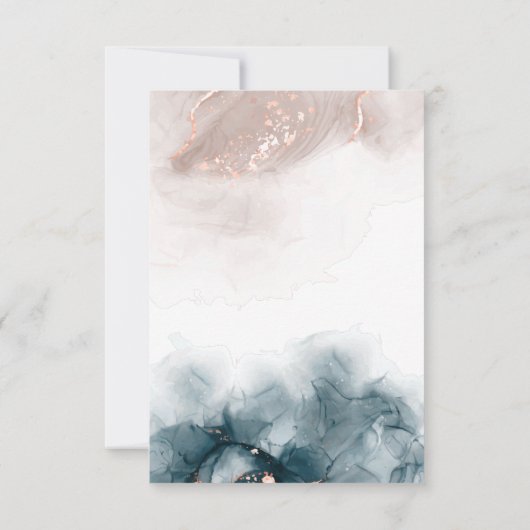 Cartons Réponse Élégant Encre d'alcool Or Blush Bleu Minimal moder (Dos)