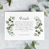 Cartons Réponse Elégant Eucalyptus Arch Greenery Détails Mariage