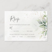 Cartons Réponse Elégant Eucalyptus Feuille Mariage or vert (Devant)