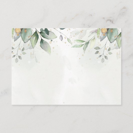Cartons Réponse Elégant Eucalyptus Feuille Mariage or vert (Dos)