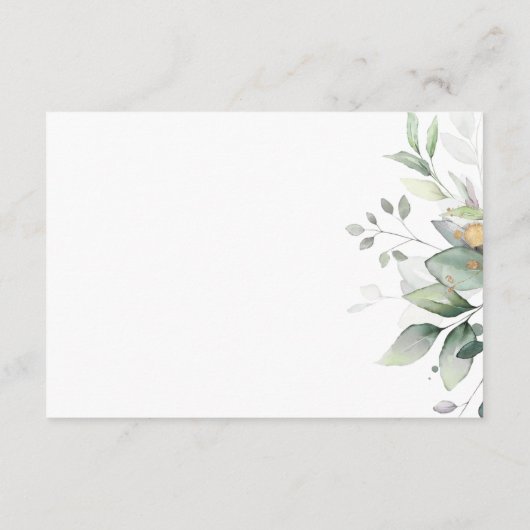Cartons Réponse Elégant Eucalyptus Feuille Mariage or vert (Dos)