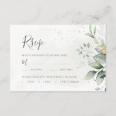 Cartons Réponse Elégant Eucalyptus Feuille Mariage or vert (Devant)