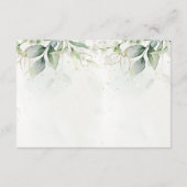 Cartons Réponse Elégant Eucalyptus Feuille Mariage or vert (Dos)