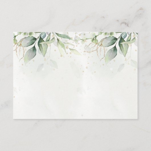 Cartons Réponse Elégant Eucalyptus Feuille Mariage or vert (Dos)