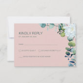 Cartons Réponse Elégant eucalyptus fleurs blanches chic mariage (Devant)