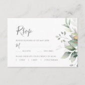 Cartons Réponse Elegant Eucalyptus Leaves Greenery Gold Wedding (Devant)