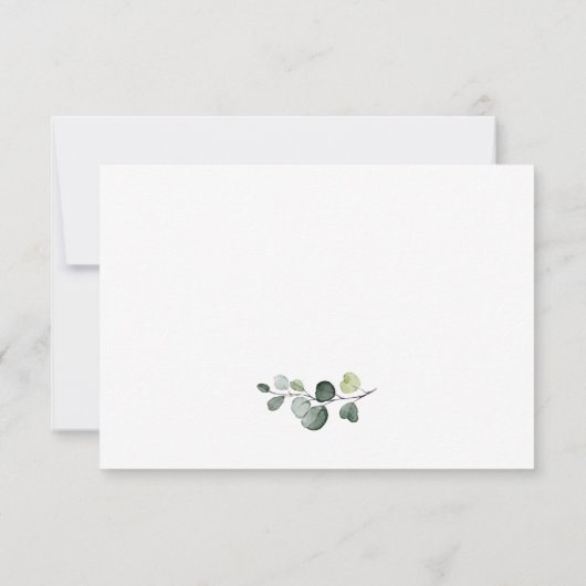 Cartons Réponse Élégant Eucalyptus Mariage de Bohême CHOIX DE REPA (Dos)