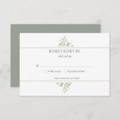 Cartons Réponse Élégant feuillage de verdure aquarelle moderne (Devant / Derrière)