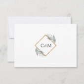 Cartons Réponse Élégant Feuille Botanique Foliage Gold Mariage (Dos)