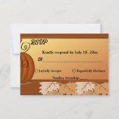 Cartons Réponse Élégant Feuilles Rustiques Automne Floral Mariage (Devant)