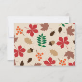 Cartons Réponse Élégant Feuilles Rustiques Automne Floral Mariage (Dos)