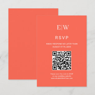 Cartons Réponse Élégant Flare simple au néon avec Mariage Monogram