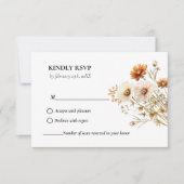 Cartons Réponse Élégant Fleur sauvage botanique d'automne mariage (Devant)