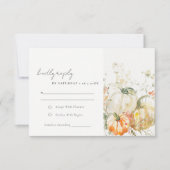 Cartons Réponse Elégant Fleur sauvage  Citrouille aquarelle Mariag (Devant)