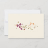 Cartons Réponse Élégant Fleur sauvage de Crème Boho Mariage (Dos)